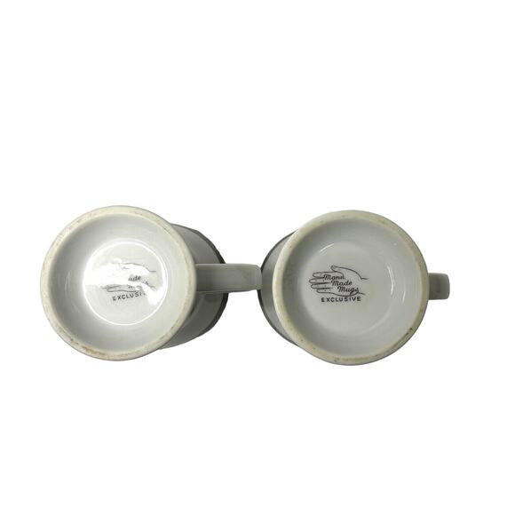 Set of 2 CocaCola Mann Made Mugs Exclusive White Ceramic Coffee Tea Cups Vintage - Picture 6 of 9